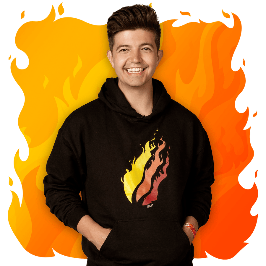 Prestonsstylez white top fire hoodie